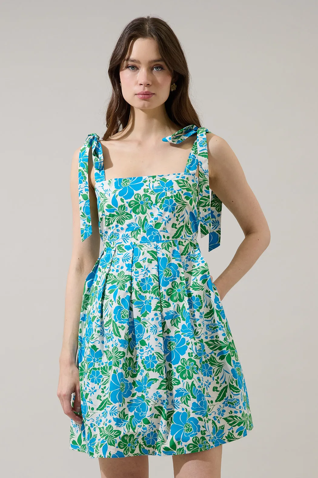 Bivore Floral Gracia Pleated Mini Dress sold by Sugarlips