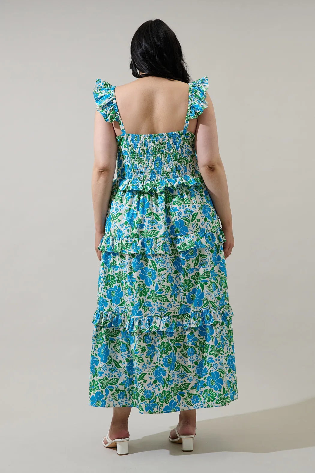 Bivore Floral Truth Tiered Maxi Dress Curve sold by Sugarlips product image thumbnail 2