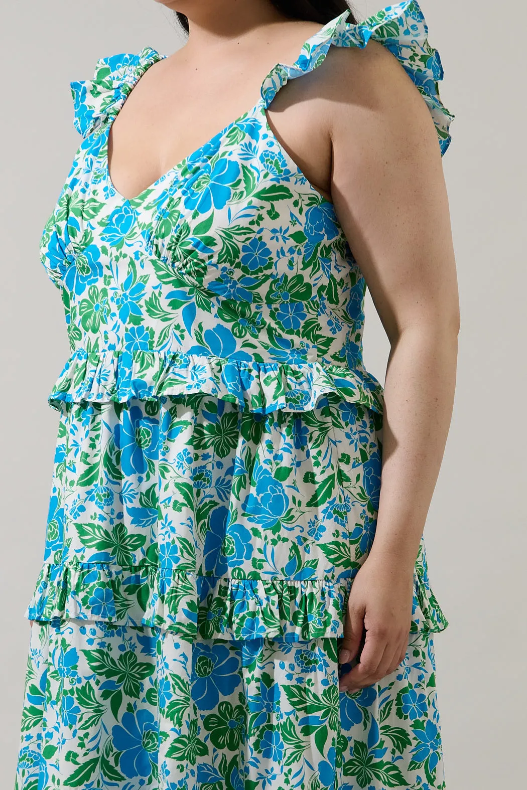 Bivore Floral Truth Tiered Maxi Dress Curve sold by Sugarlips product image thumbnail 4