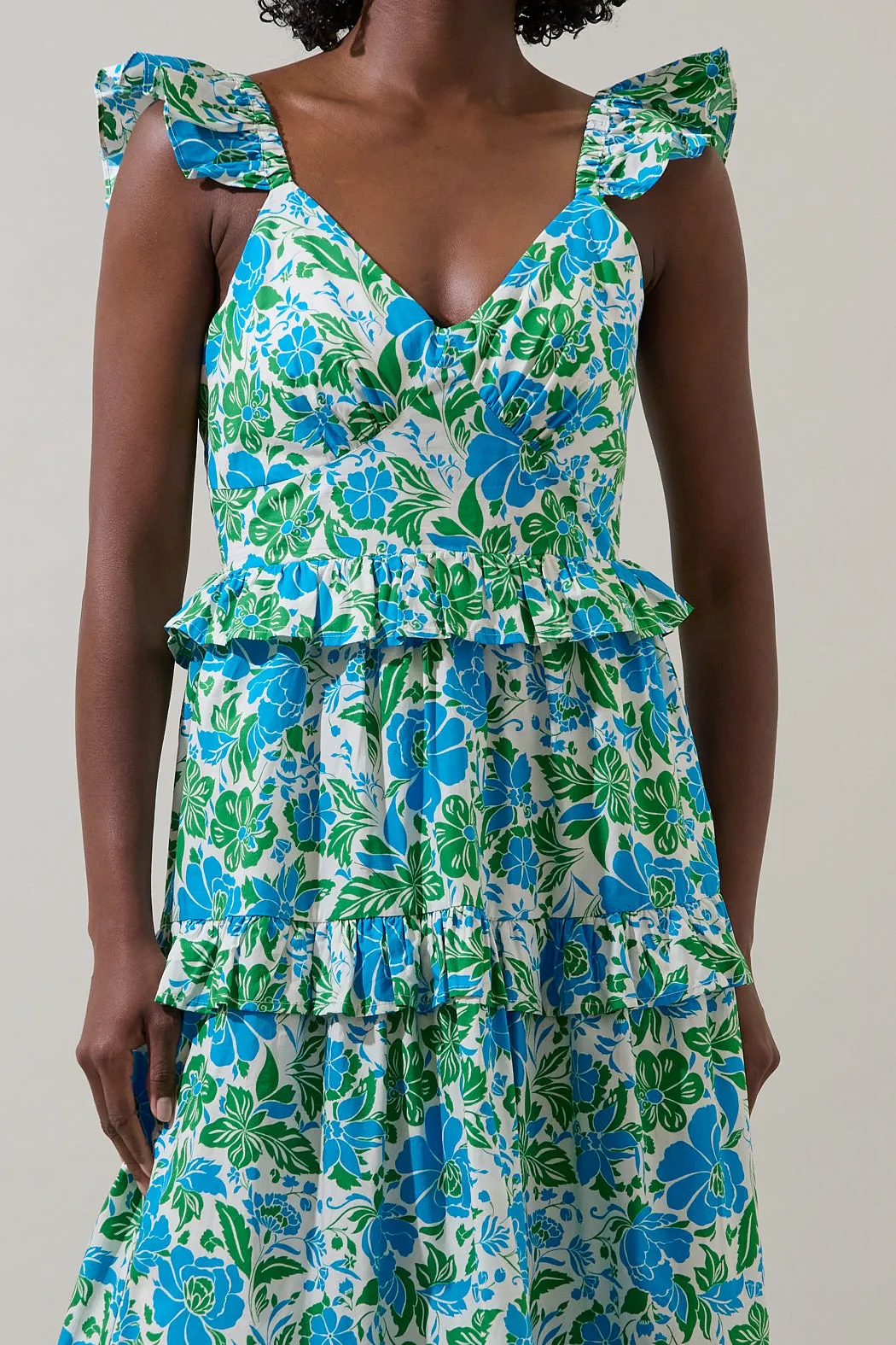 Bivore Floral Truth Tiered Maxi Dress sold by Sugarlips product image thumbnail 4