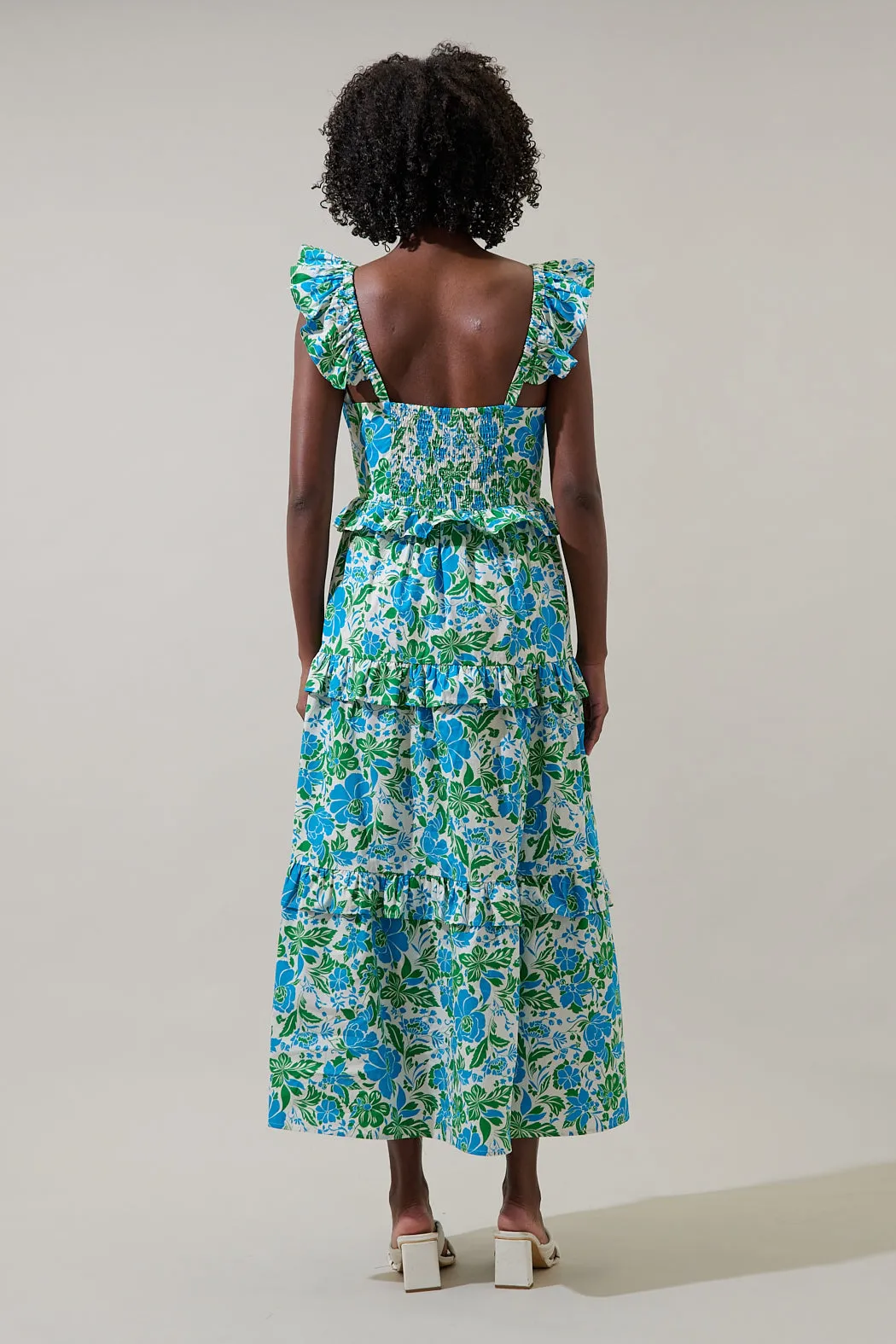 Bivore Floral Truth Tiered Maxi Dress sold by Sugarlips product image thumbnail 2