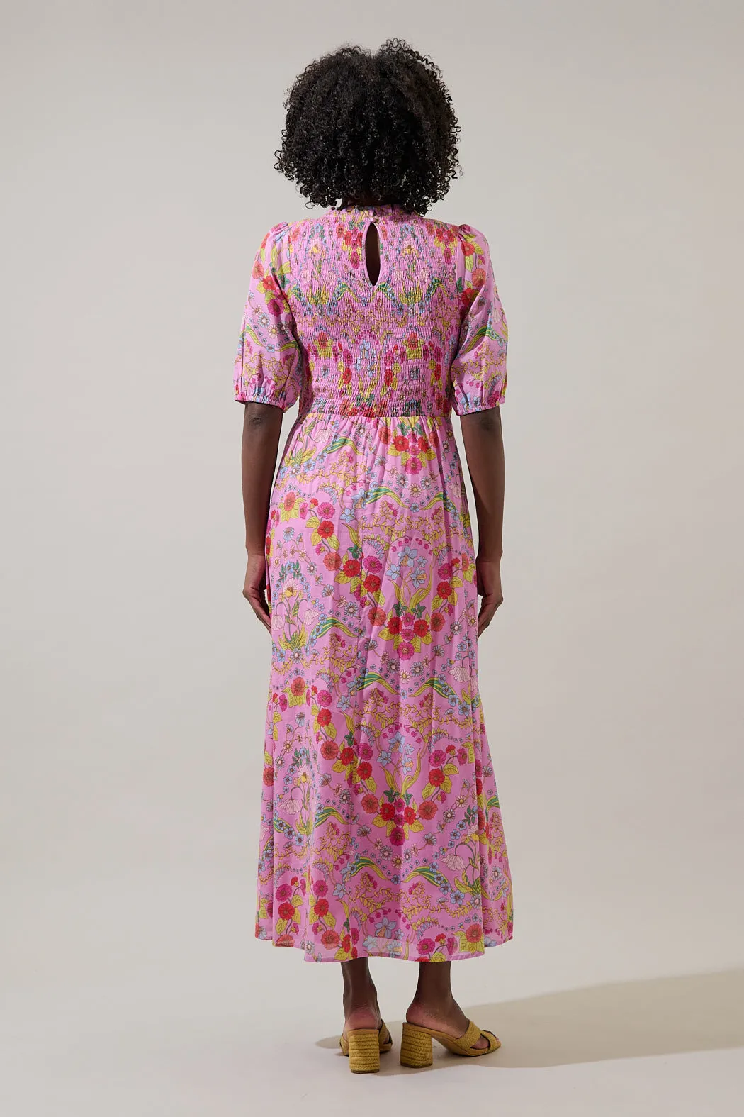 Ramsie Floral Bermy Smocked Maxi Dress sold by Sugarlips product image thumbnail 2