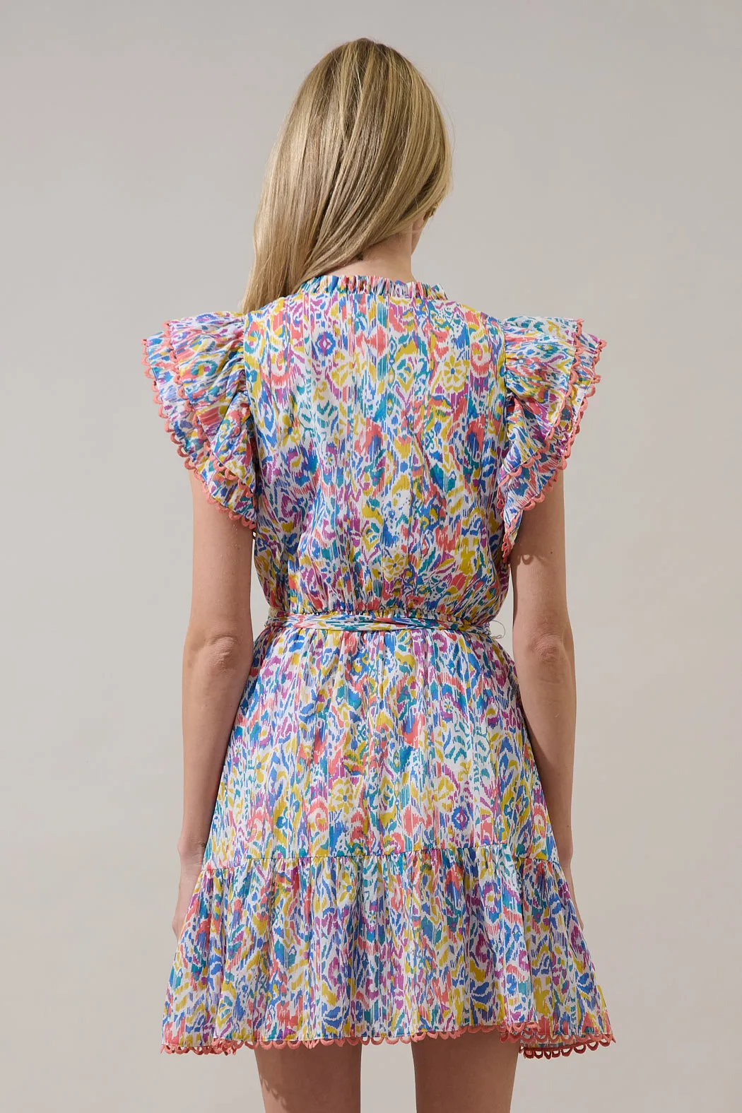 Malva Abstract Eriny Ruffle Mini Dress sold by Sugarlips product image thumbnail 2