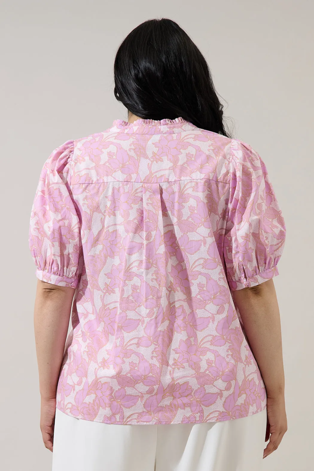 Daney Floral Terri Puff Sleeve Top Curve sold by Sugarlips product image thumbnail 2