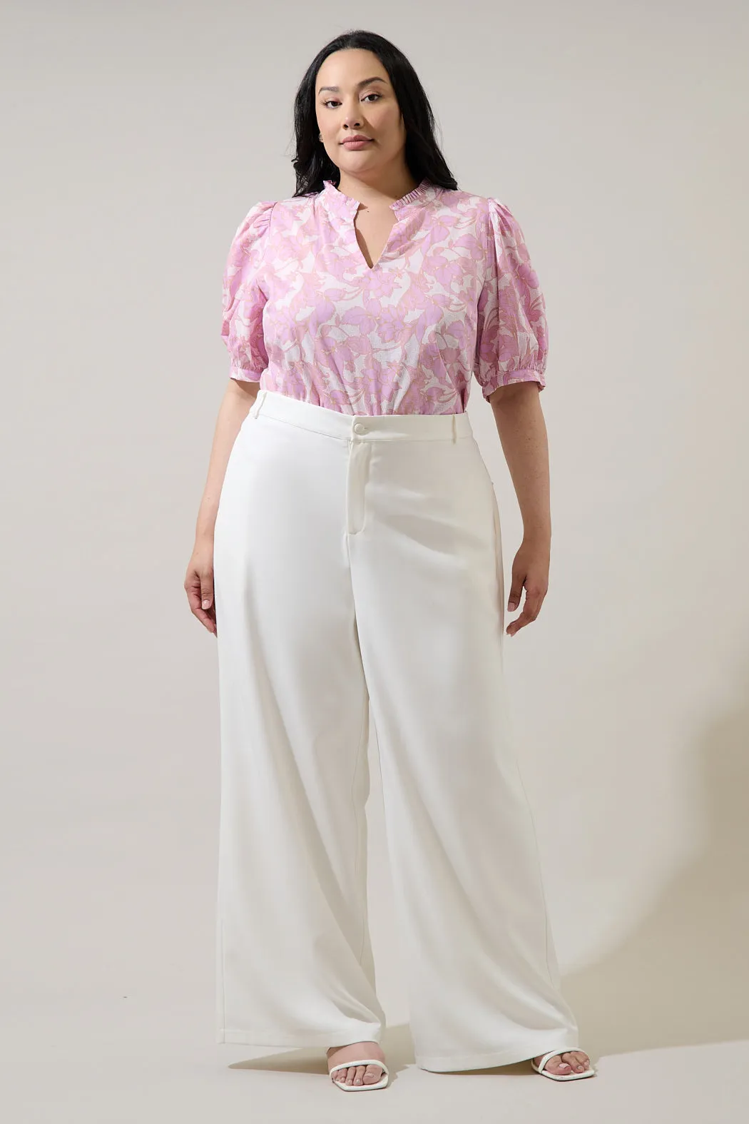 Daney Floral Terri Puff Sleeve Top Curve sold by Sugarlips product image thumbnail 4