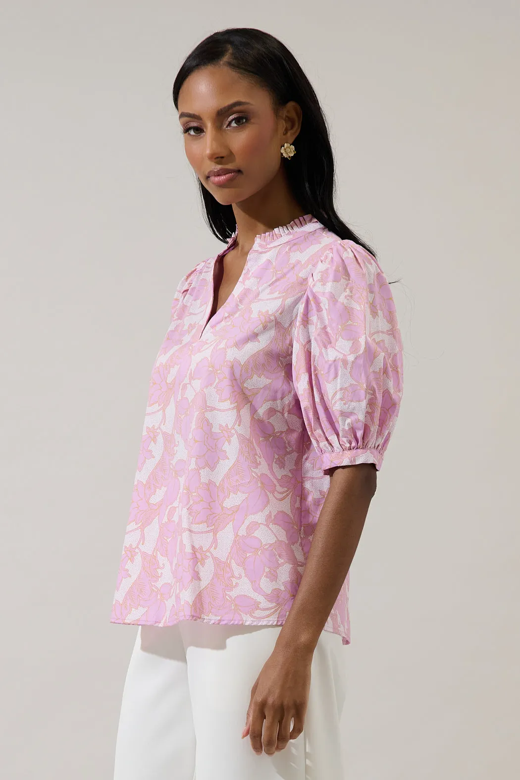 Daney Floral Terri Puff Sleeve Top sold by Sugarlips product image thumbnail 3