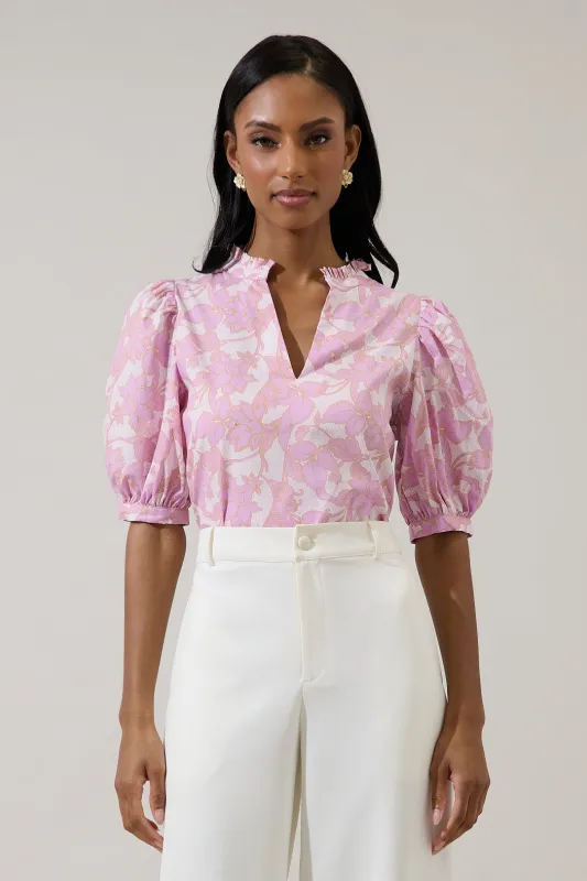 Daney Floral Terri Puff Sleeve Top made by Sugarlips