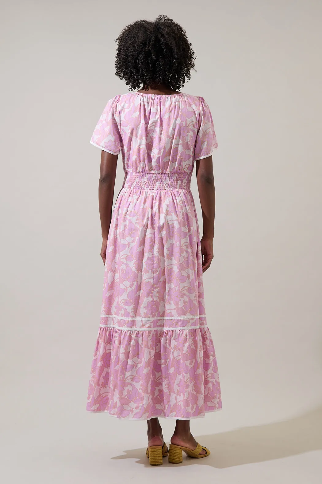 Daney Floral Ordy Smocked Midi Dress sold by Sugarlips product image thumbnail 2
