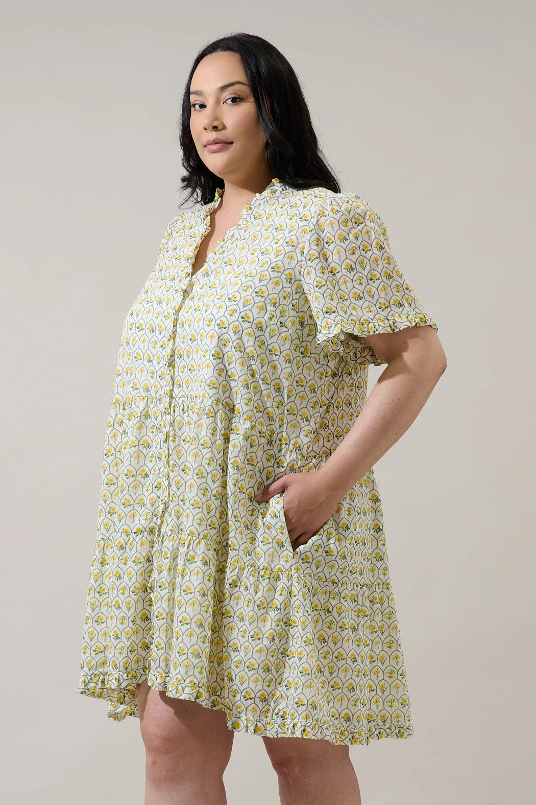 Trinny Floral Kara Shift Mini Dress Curve sold by Sugarlips product image thumbnail 3