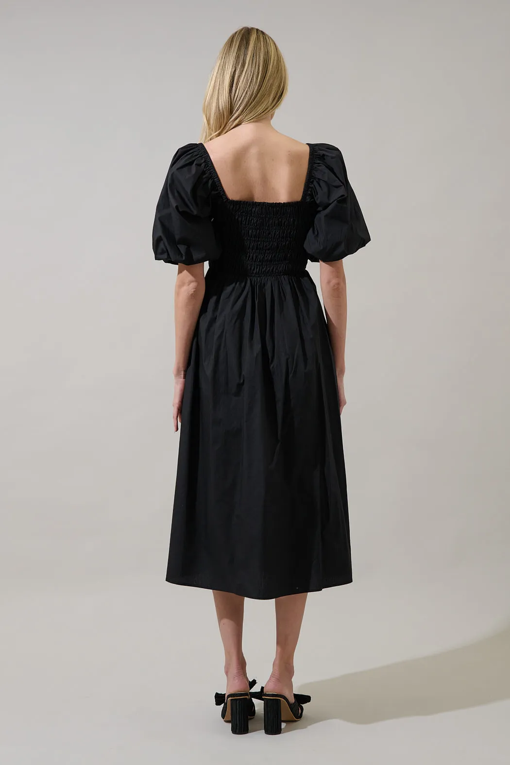 Sonia Bubble Sleeve Smocked Midi Dress sold by Sugarlips product image thumbnail 2