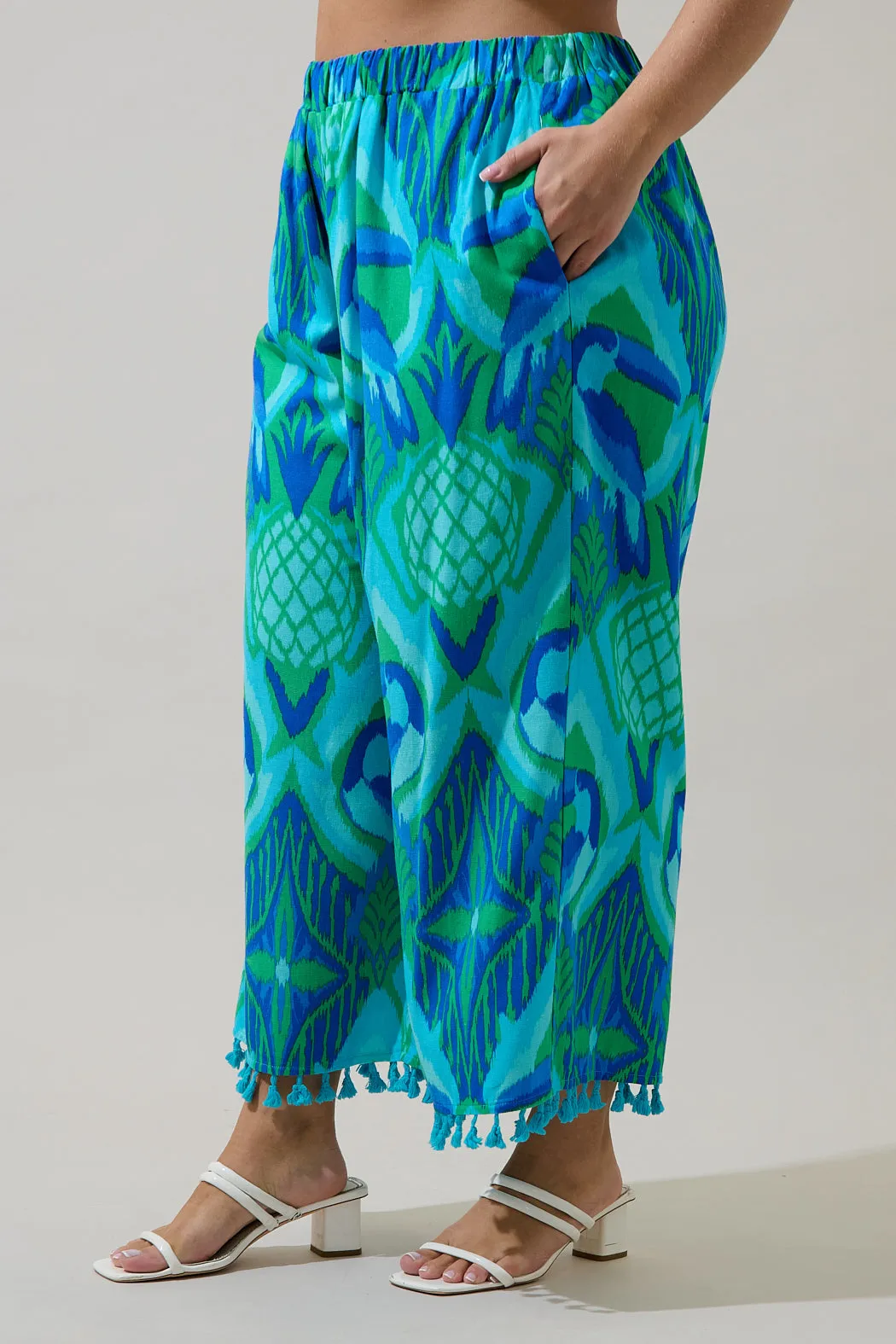 Blissy Tropical Hanie Flare Pants Curve sold by Sugarlips product image thumbnail 3