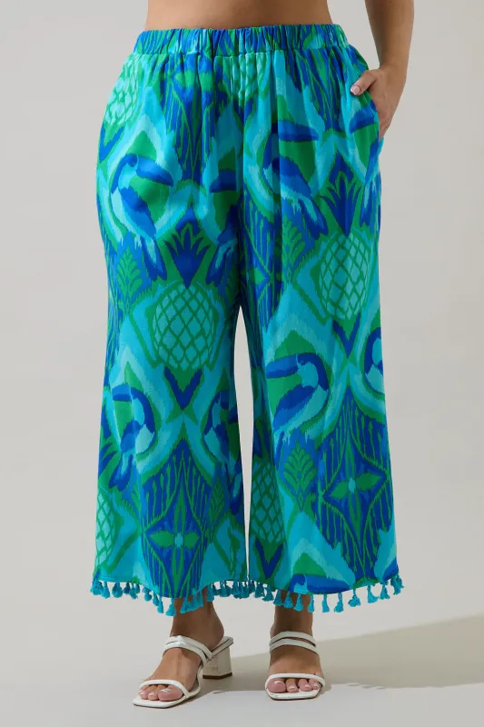 Blissy Tropical Hanie Flare Pants Curve sold by Sugarlips