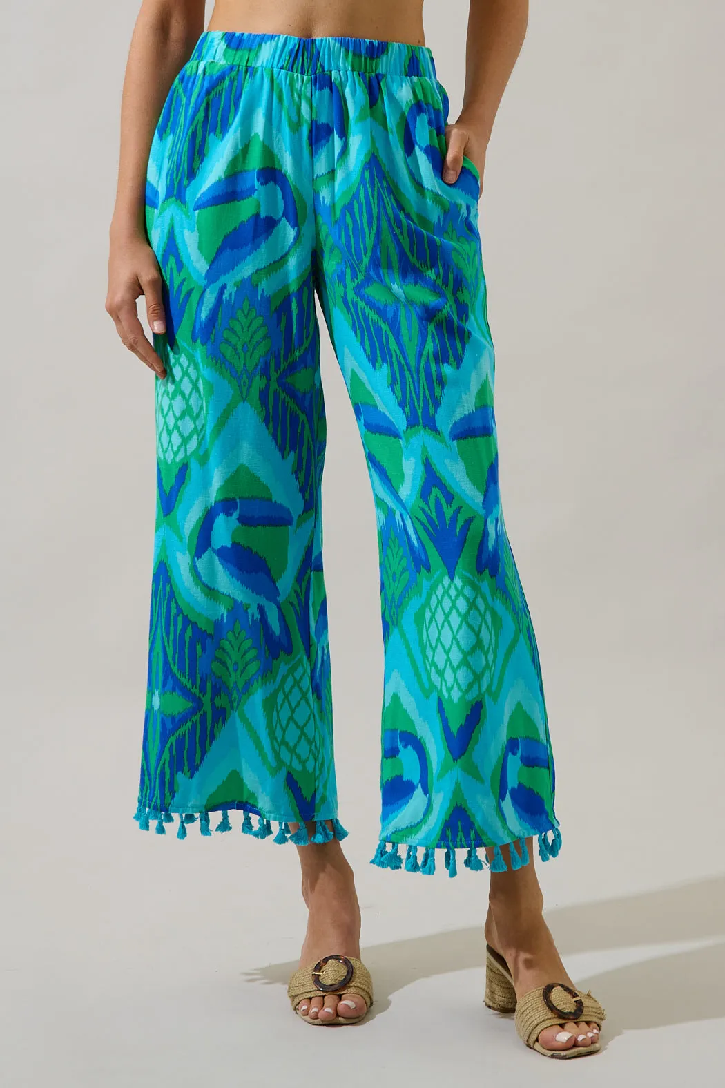 Blissy Tropical Hanie Flare Pants sold by Sugarlips