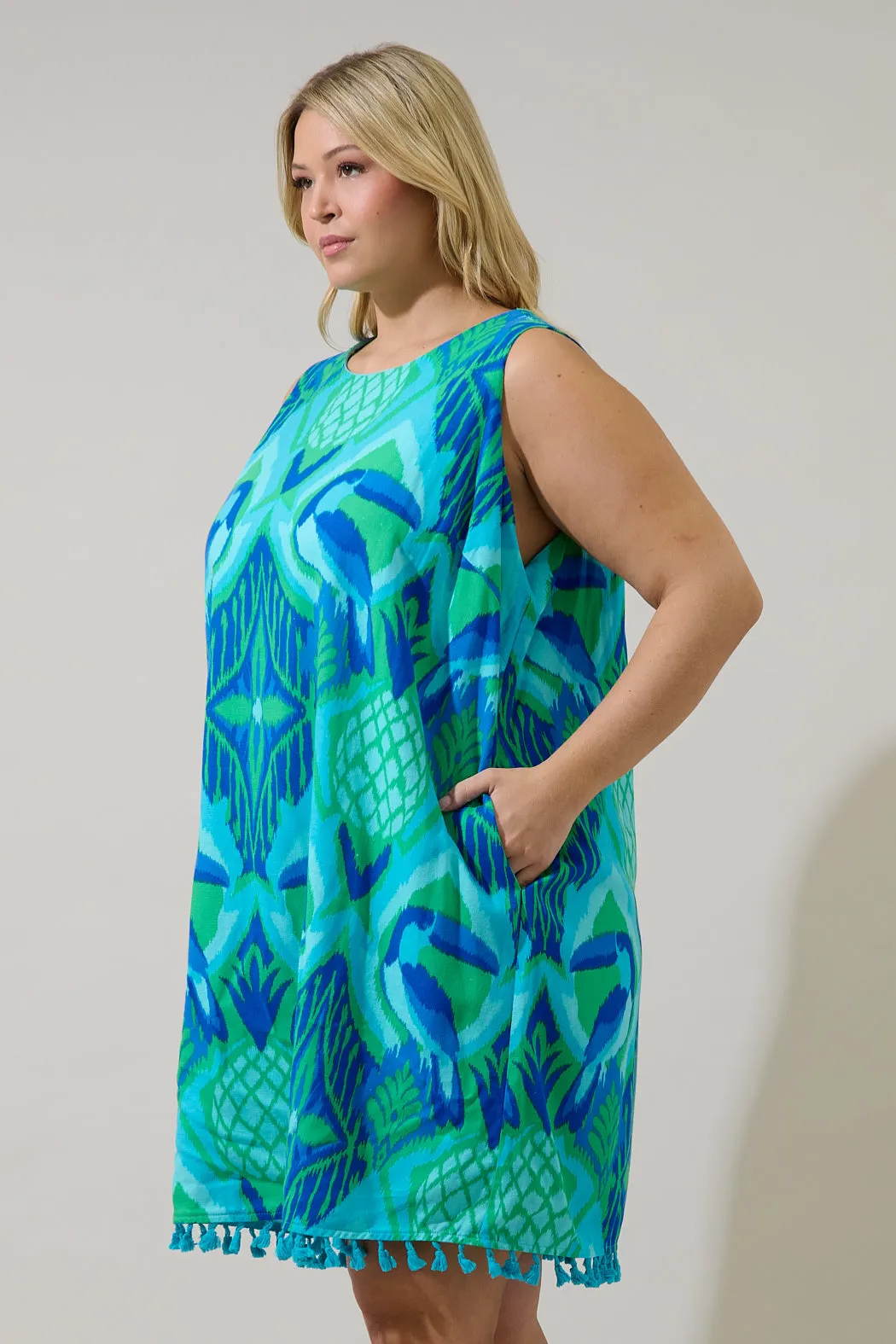 Blissy Tropical Winda Trapeze Mini Dress Curve sold by Sugarlips product image thumbnail 3