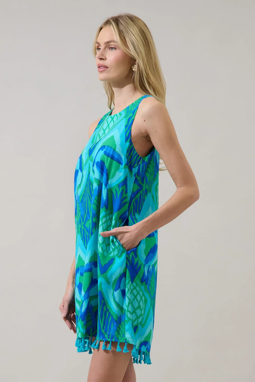 Blissy Tropical Winda Trapeze Mini Dress sold by Sugarlips product image thumbnail 4