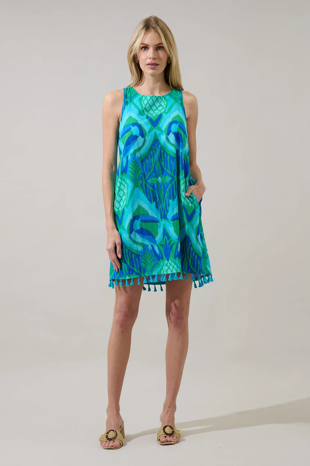 Blissy Tropical Winda Trapeze Mini Dress sold by Sugarlips product image thumbnail 5