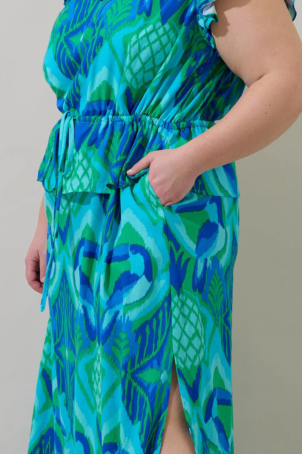 Blissy Tropical Astra Ruffle Maxi Dress Curve sold by Sugarlips product image thumbnail 4