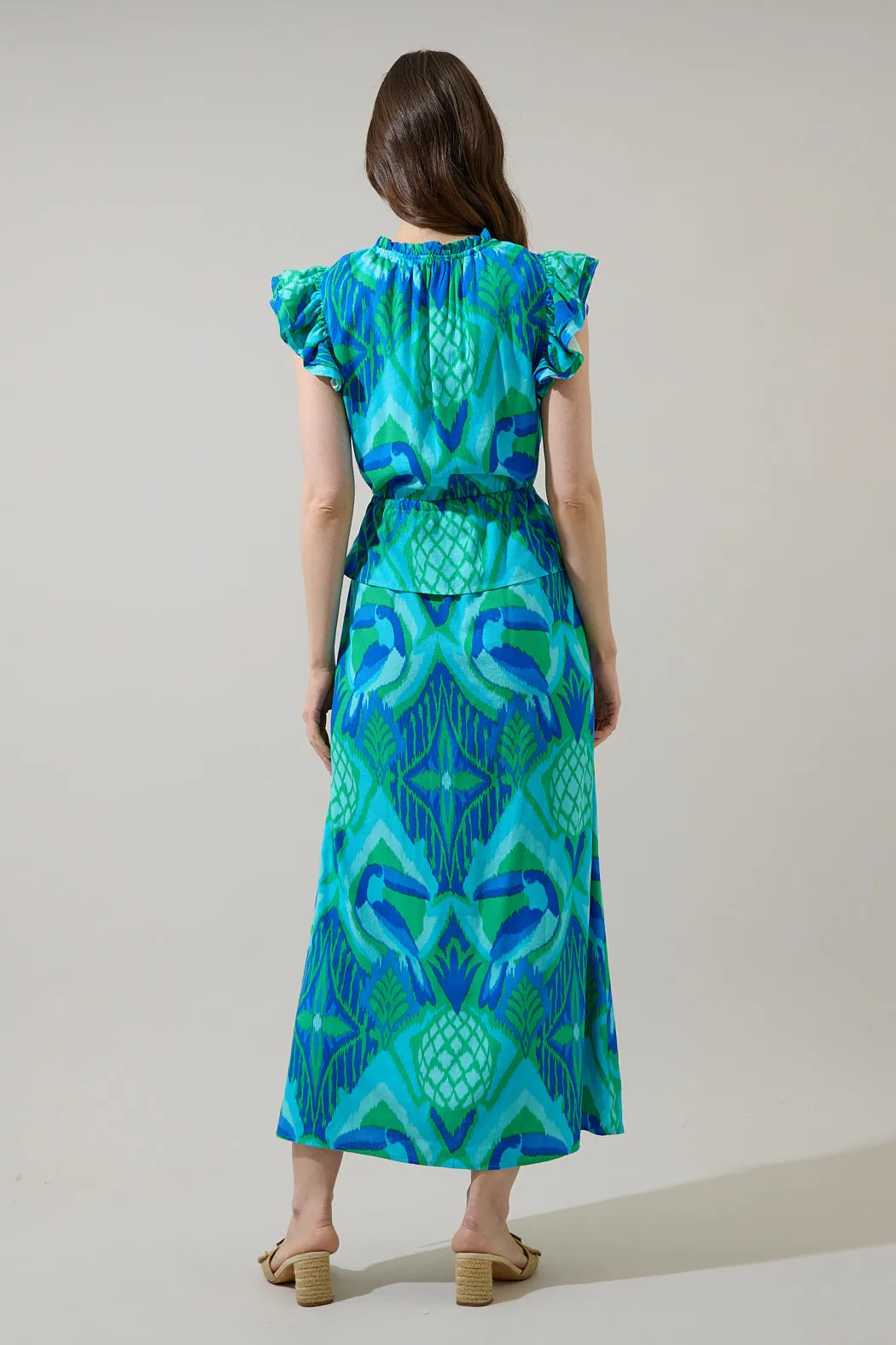 Blissy Tropical Astra Ruffle Maxi Dress sold by Sugarlips product image thumbnail 2