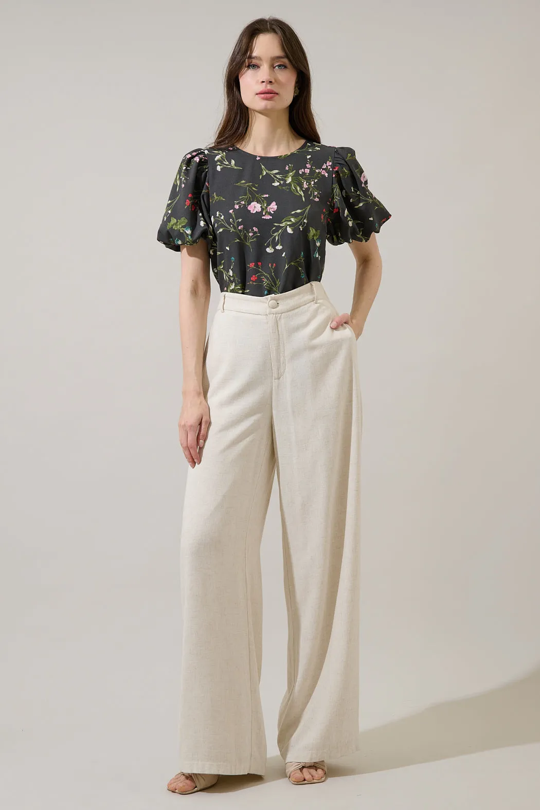 Jilly Floral Melida Bubble Sleeve Blouse sold by Sugarlips product image thumbnail 4