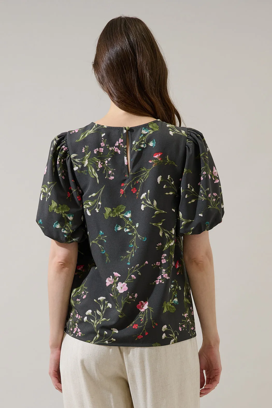 Jilly Floral Melida Bubble Sleeve Blouse sold by Sugarlips product image thumbnail 2
