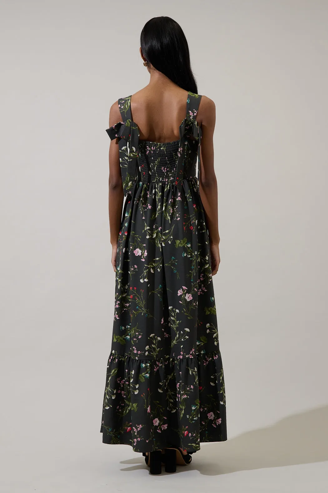 Jilly Floral Silda Smocked Maxi Dress sold by Sugarlips product image thumbnail 2