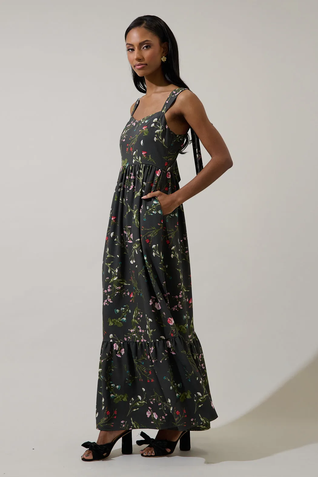 Jilly Floral Silda Smocked Maxi Dress sold by Sugarlips product image thumbnail 3