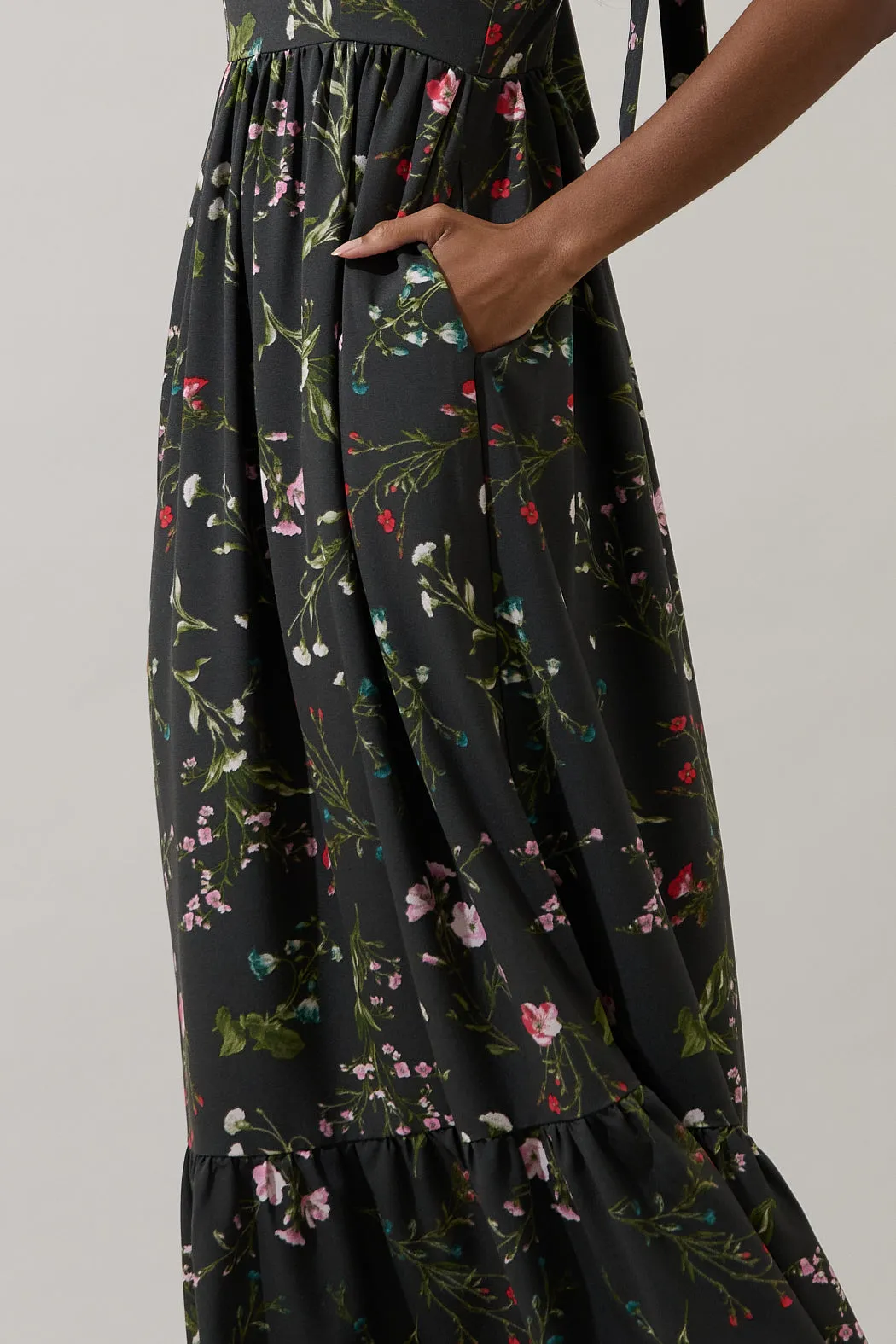 Jilly Floral Silda Smocked Maxi Dress sold by Sugarlips product image thumbnail 4