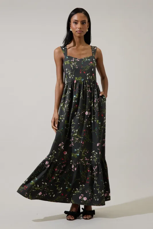 Jilly Floral Silda Smocked Maxi Dress made by Sugarlips