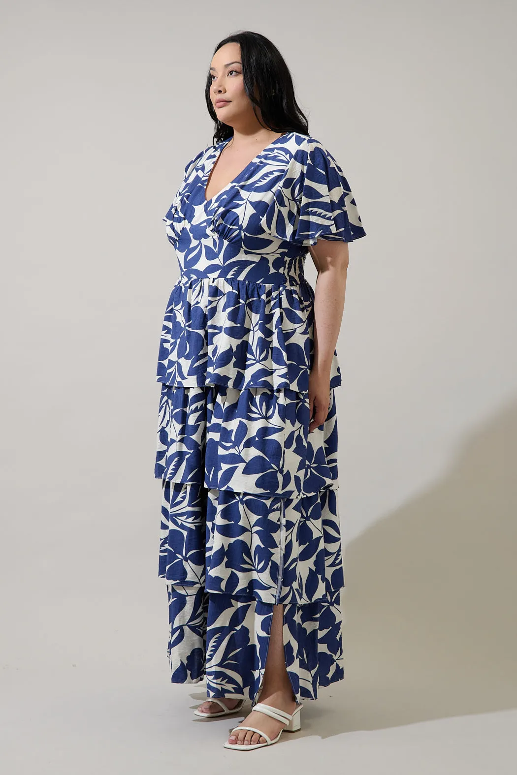 Maurea Floral Amabel Tiered Maxi Dress Curve sold by Sugarlips product image thumbnail 3