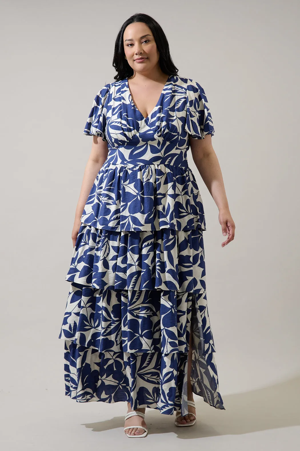 Maurea Floral Amabel Tiered Maxi Dress Curve sold by Sugarlips product image thumbnail 4