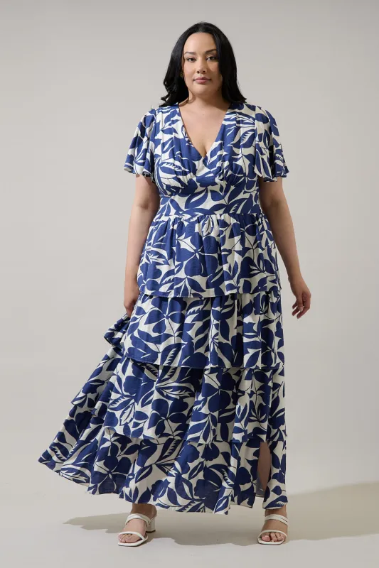 Maurea Floral Amabel Tiered Maxi Dress Curve made by Sugarlips
