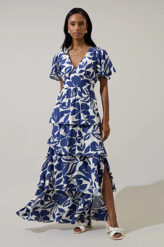Maurea Floral Amabel Tiered Maxi Dress sold by Sugarlips