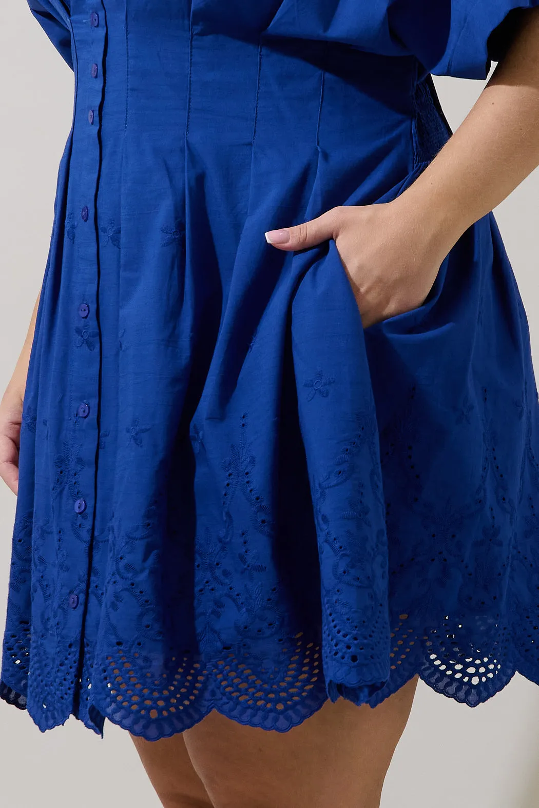 Sammie Collared Eyelet Mini Dress Curve sold by Sugarlips product image thumbnail 5