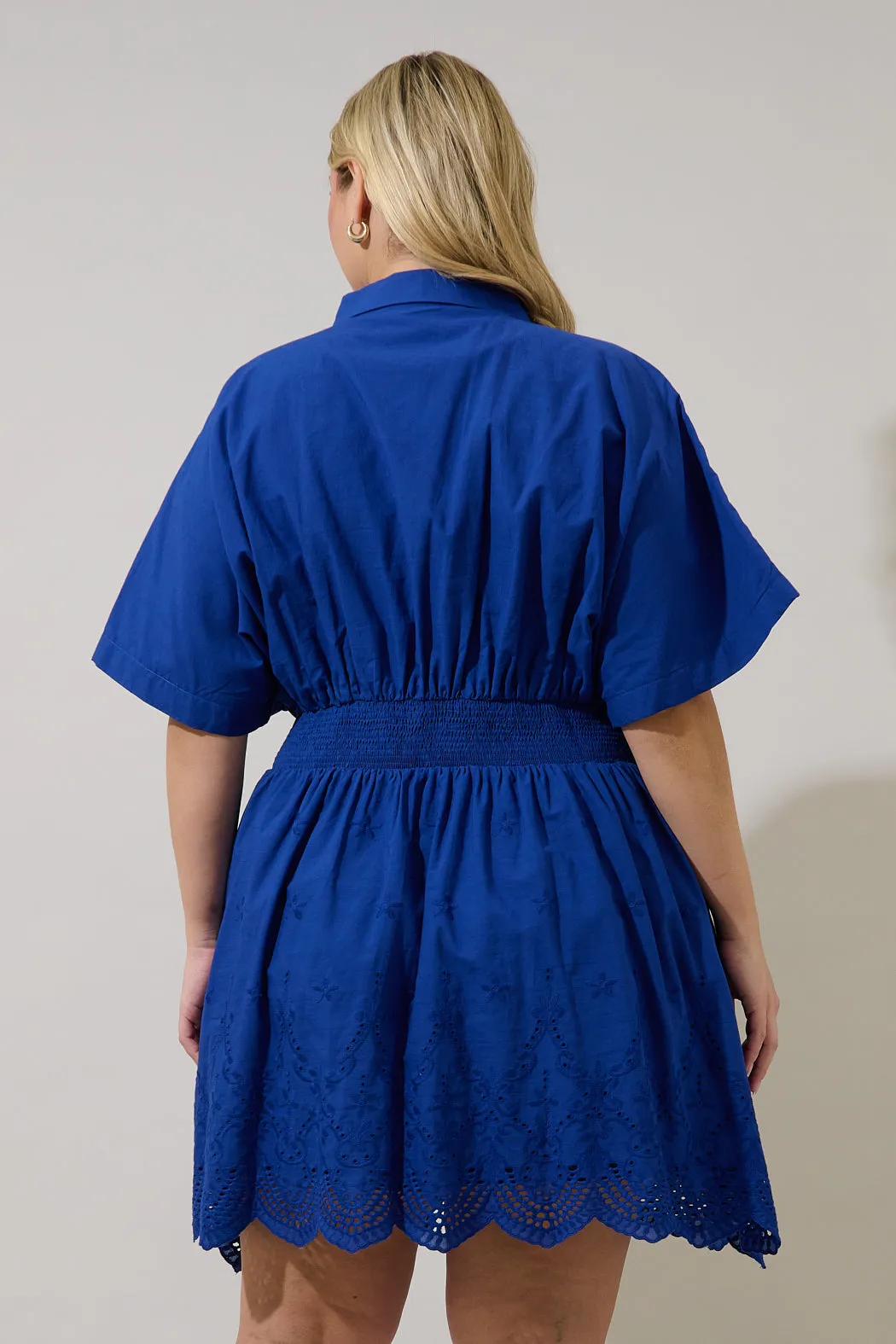 Sammie Collared Eyelet Mini Dress Curve sold by Sugarlips product image thumbnail 2