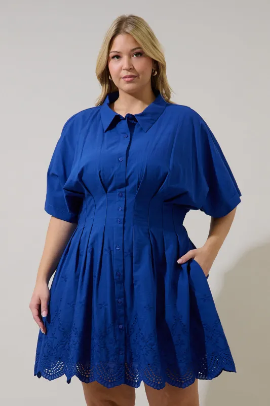 Sammie Collared Eyelet Mini Dress Curve sold by Sugarlips