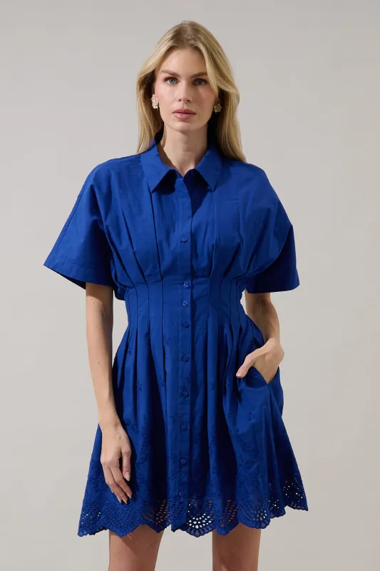 Sammie Collared Eyelet Mini Dress made by Sugarlips