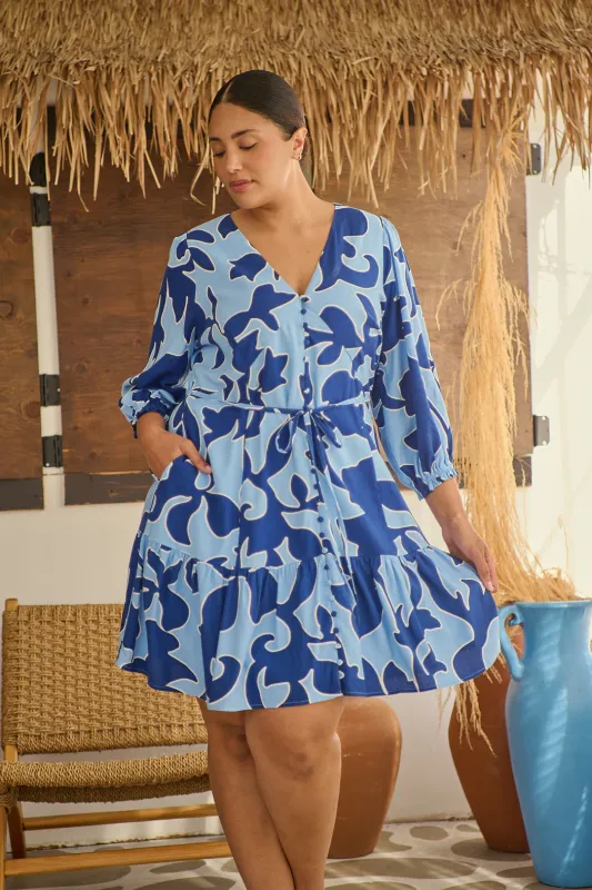 Briela Abstract Roana Mini Dress Curve sold by Sugarlips