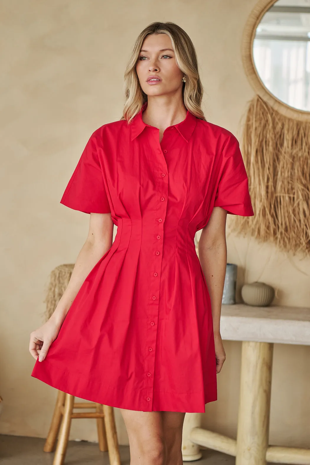 Alix Button Down Mini Dress sold by Sugarlips
