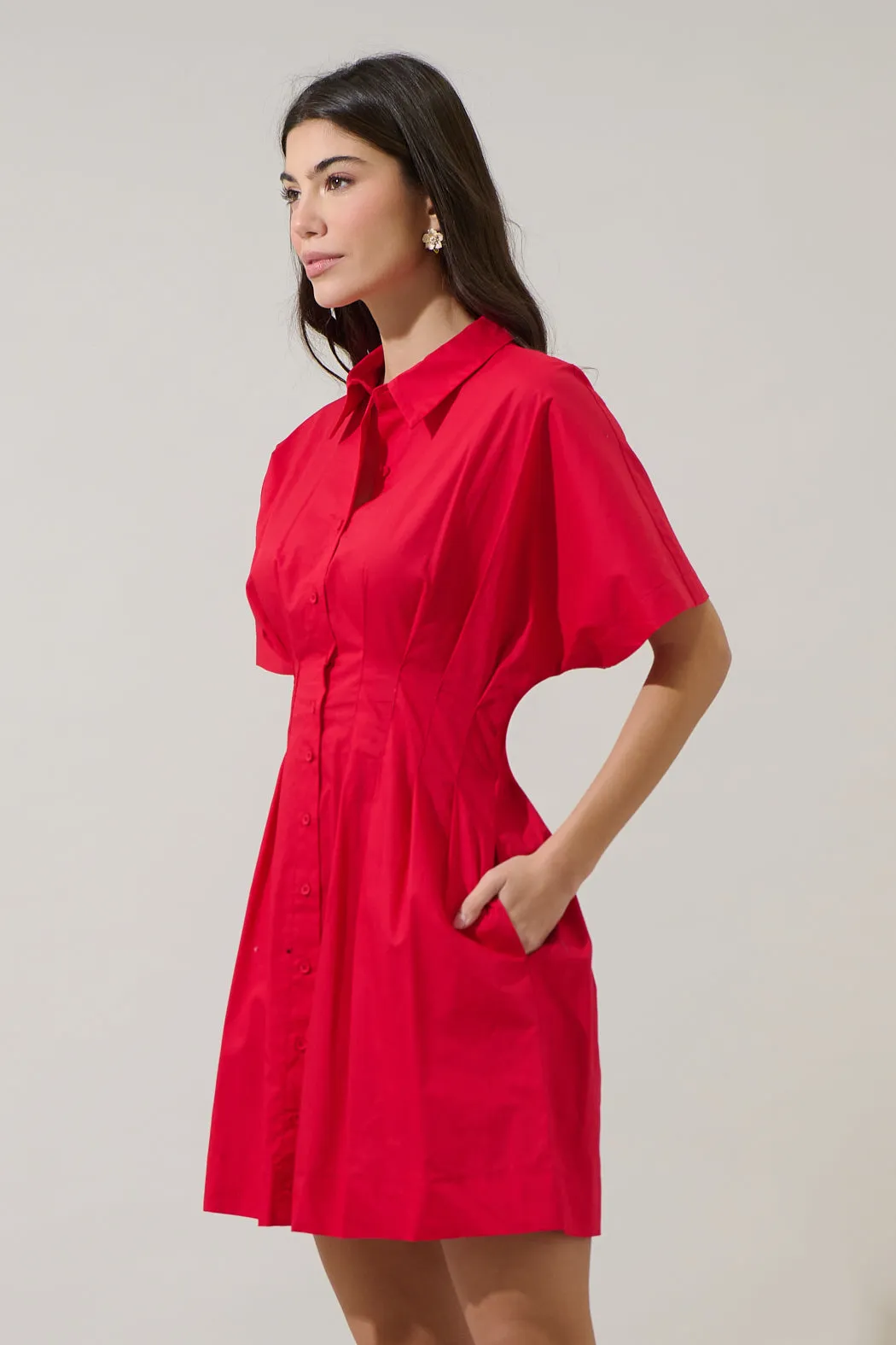 Alix Button Down Mini Dress sold by Sugarlips product image thumbnail 4