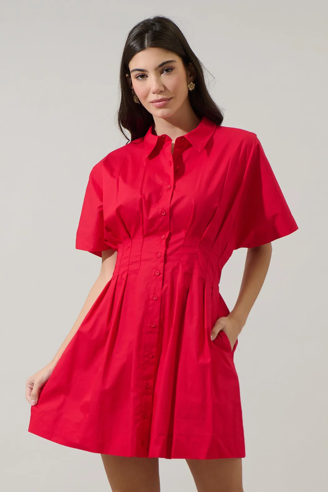 Alix Button Down Mini Dress sold by Sugarlips product image thumbnail 2