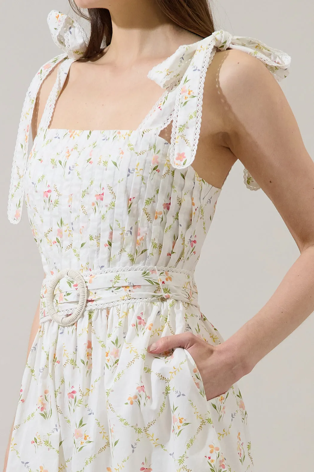 Milany Floral Naly Pleated Mini Dress sold by Sugarlips product image thumbnail 5
