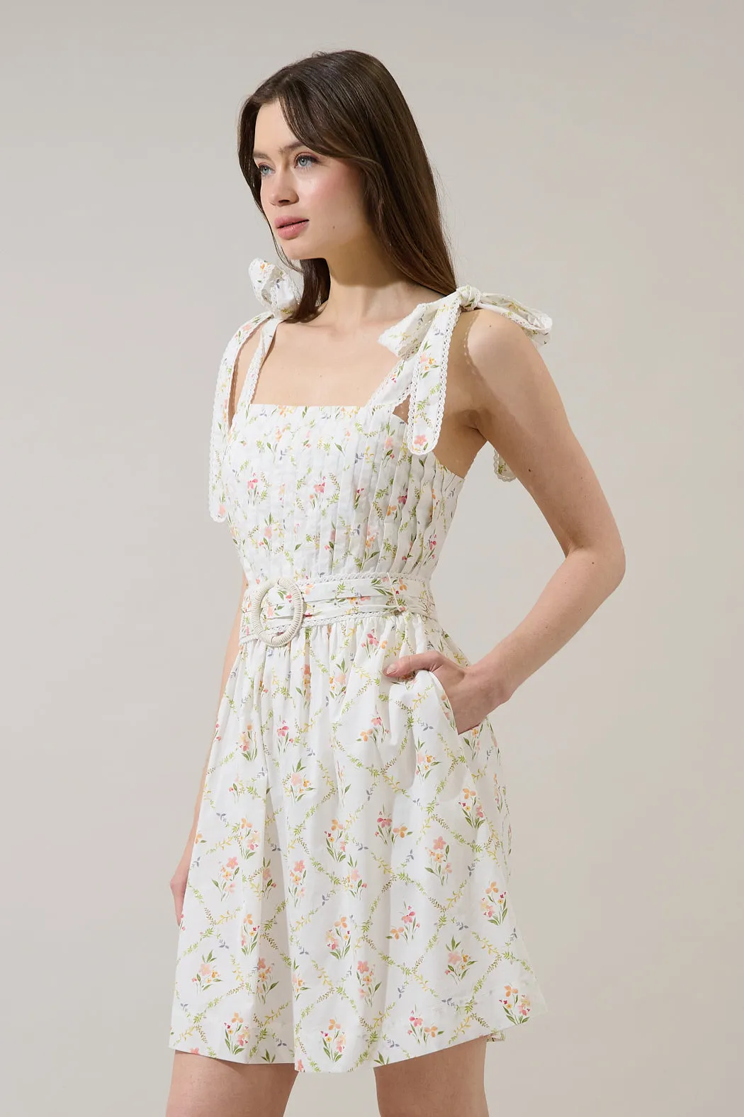 Milany Floral Naly Pleated Mini Dress sold by Sugarlips product image thumbnail 3
