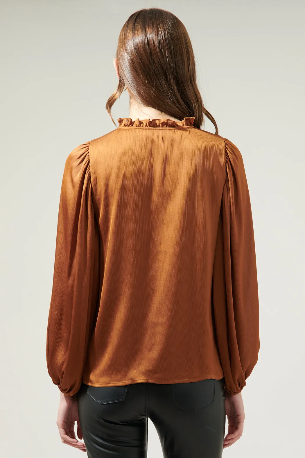 Hathaway Split Neck Long Sleeve Blouse sold by Sugarlips product image thumbnail 2