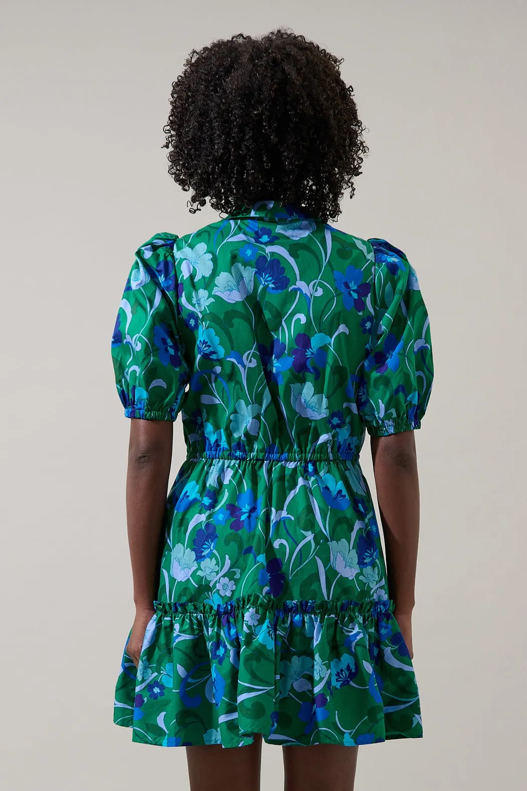 Stacie Button Down Mini Dress Lomeli Floral sold by Sugarlips product image thumbnail 2