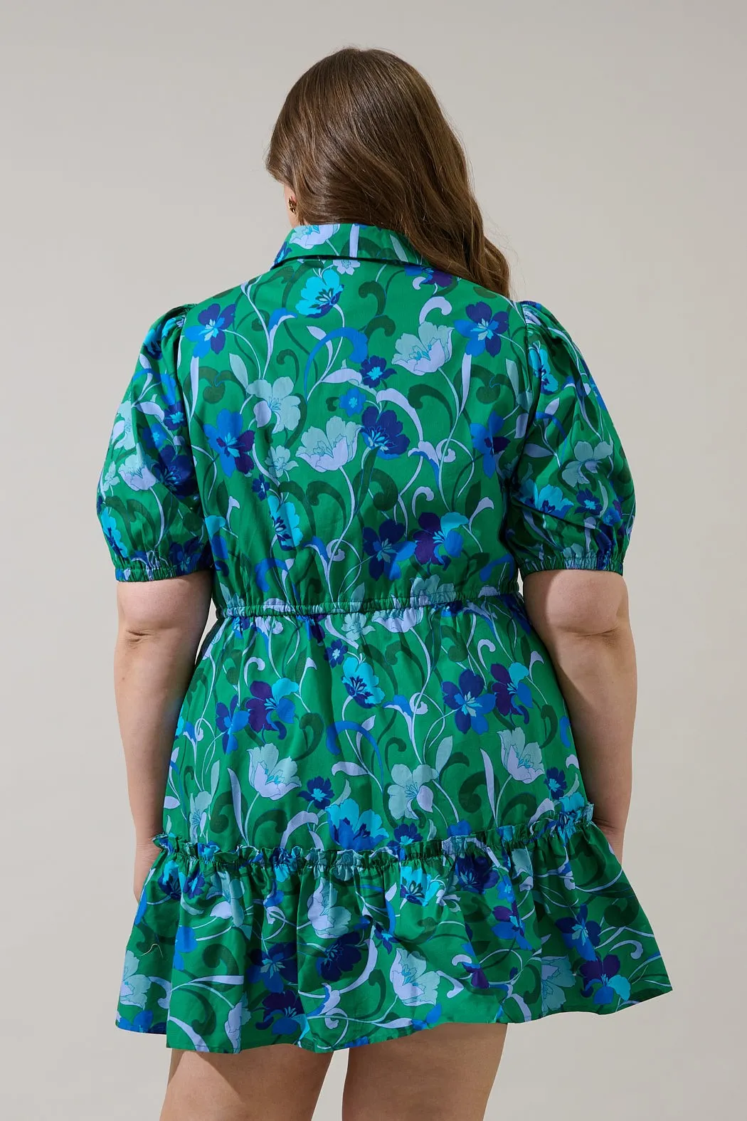 Stacie Button Down Mini Dress Lomeli Floral Curve sold by Sugarlips product image thumbnail 2