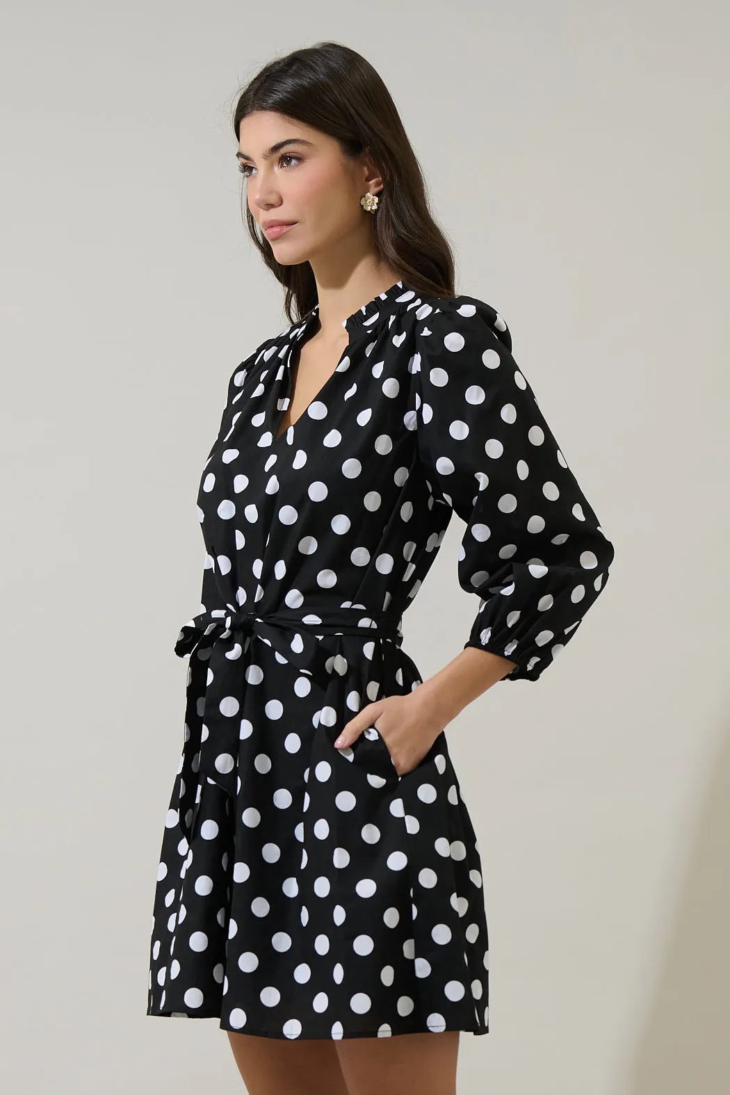 Saraya Dot Eira Poplin Mini Dress sold by Sugarlips product image thumbnail 3