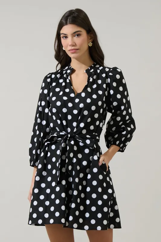 Saraya Dot Eira Poplin Mini Dress sold by Sugarlips