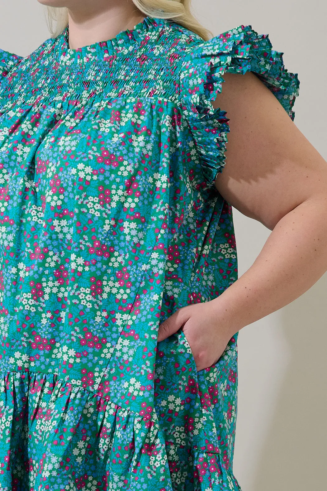 Karela Blossom Rhona Smocked Mini Dress Curve sold by Sugarlips product image thumbnail 5