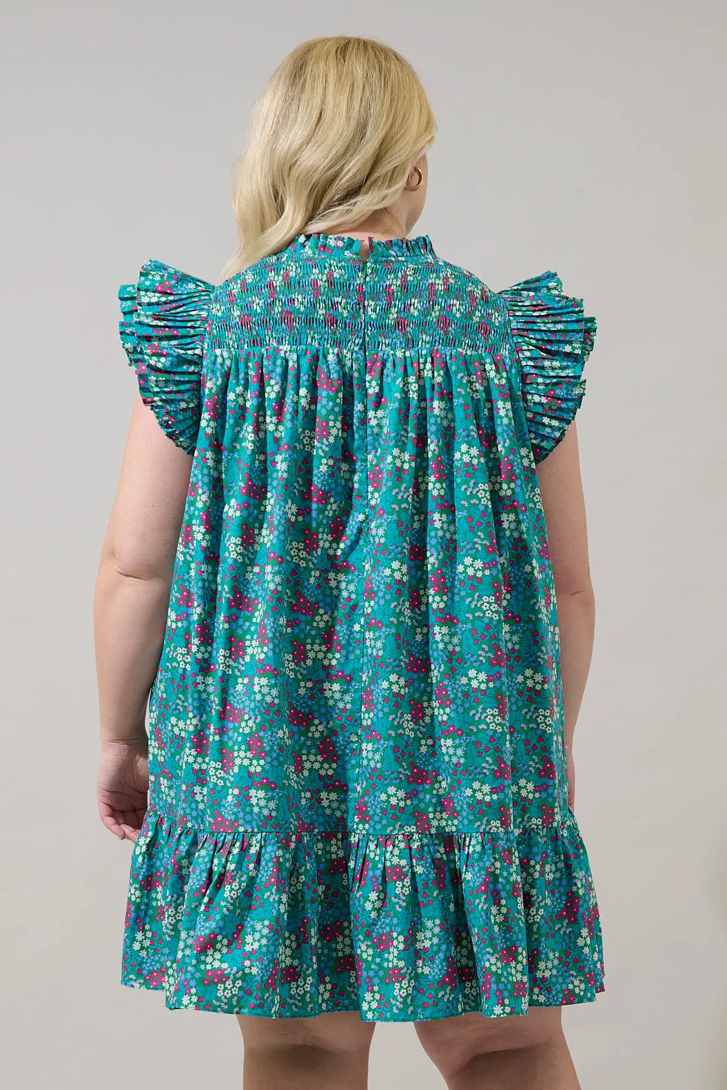 Karela Blossom Rhona Smocked Mini Dress Curve sold by Sugarlips product image thumbnail 2
