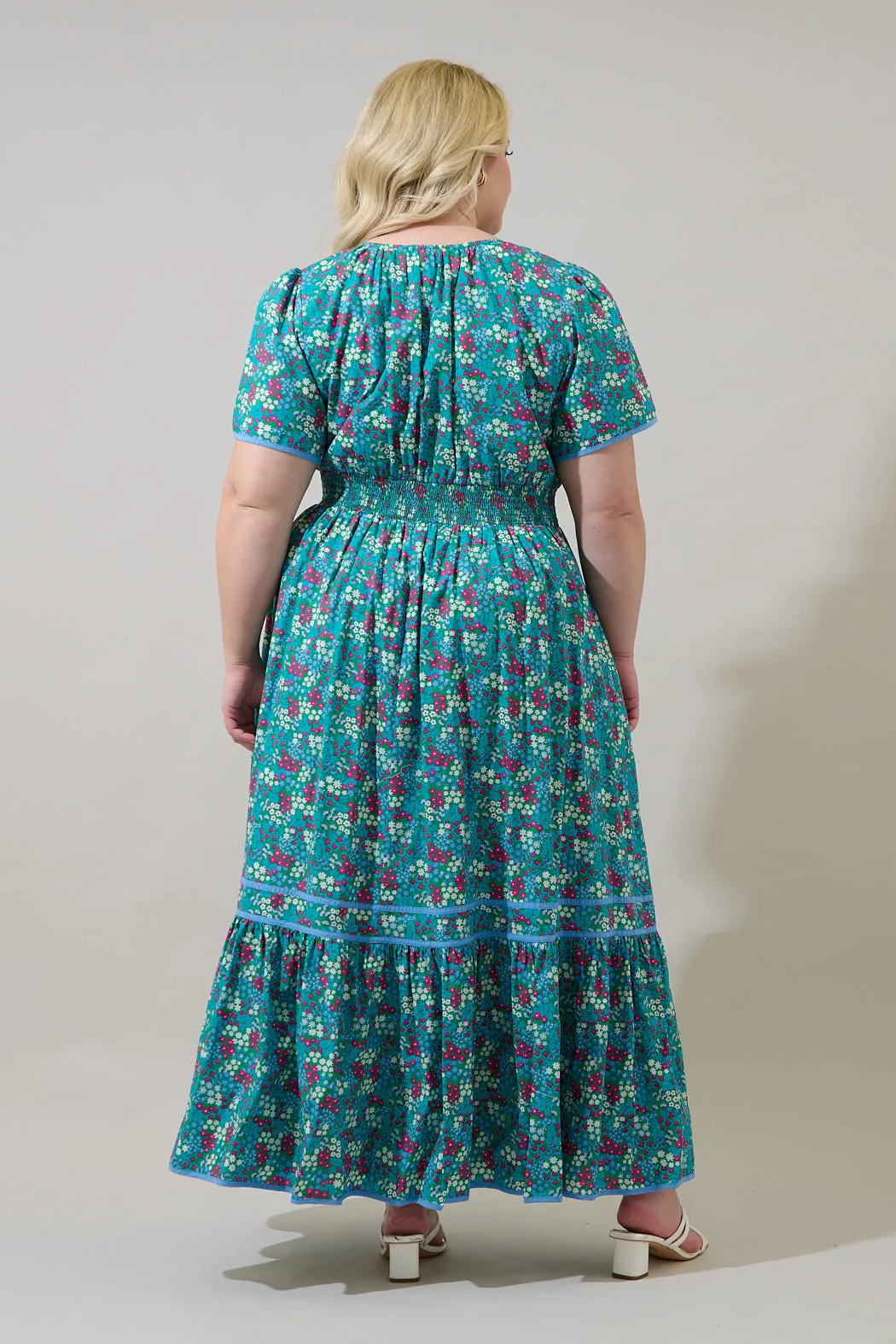 Karela Blossom Ordy Smocked Midi Dress Curve sold by Sugarlips product image thumbnail 2